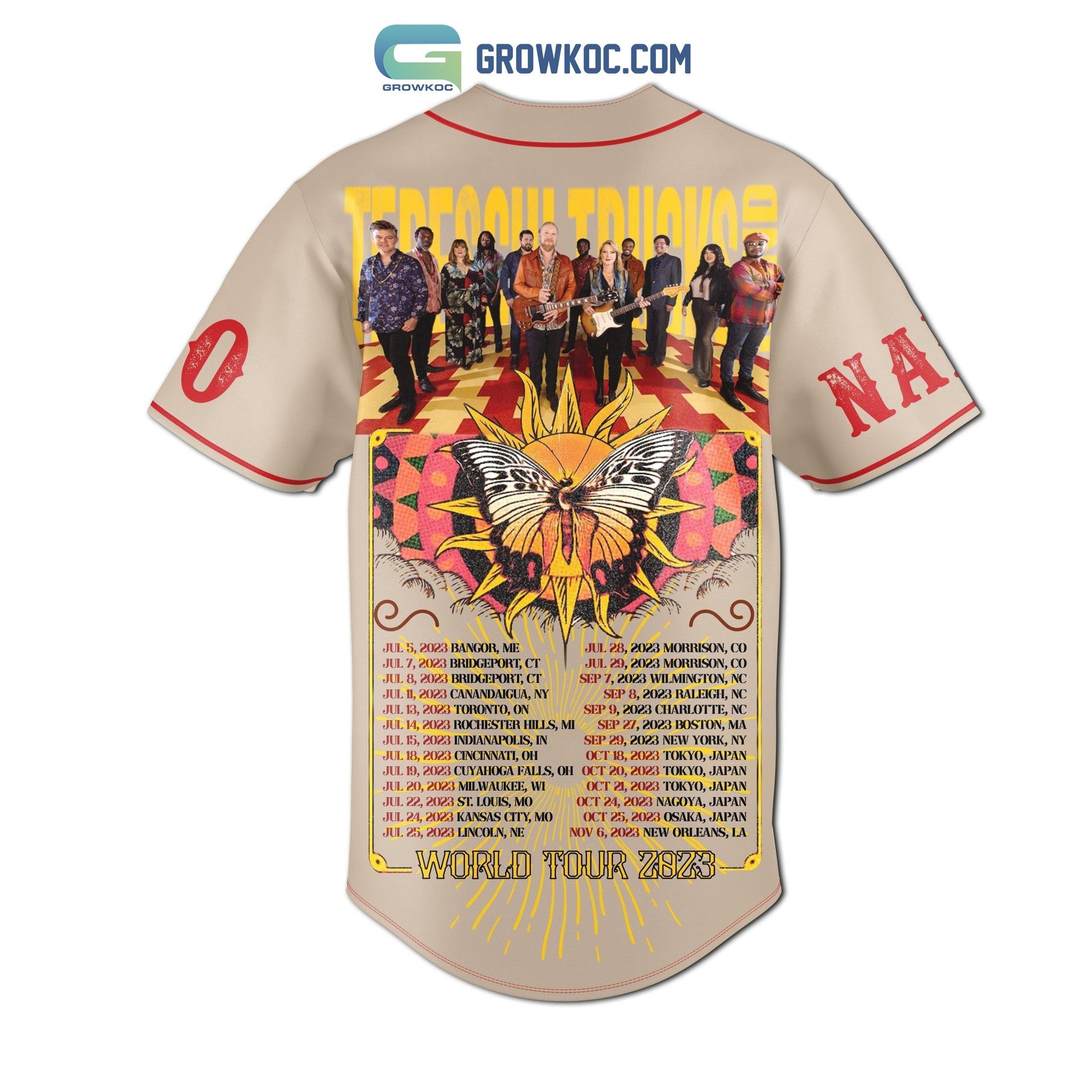 Tedeschi Trucks Band World Tour 2023 Personalized Baseball Jersey baseball jersey product view 3