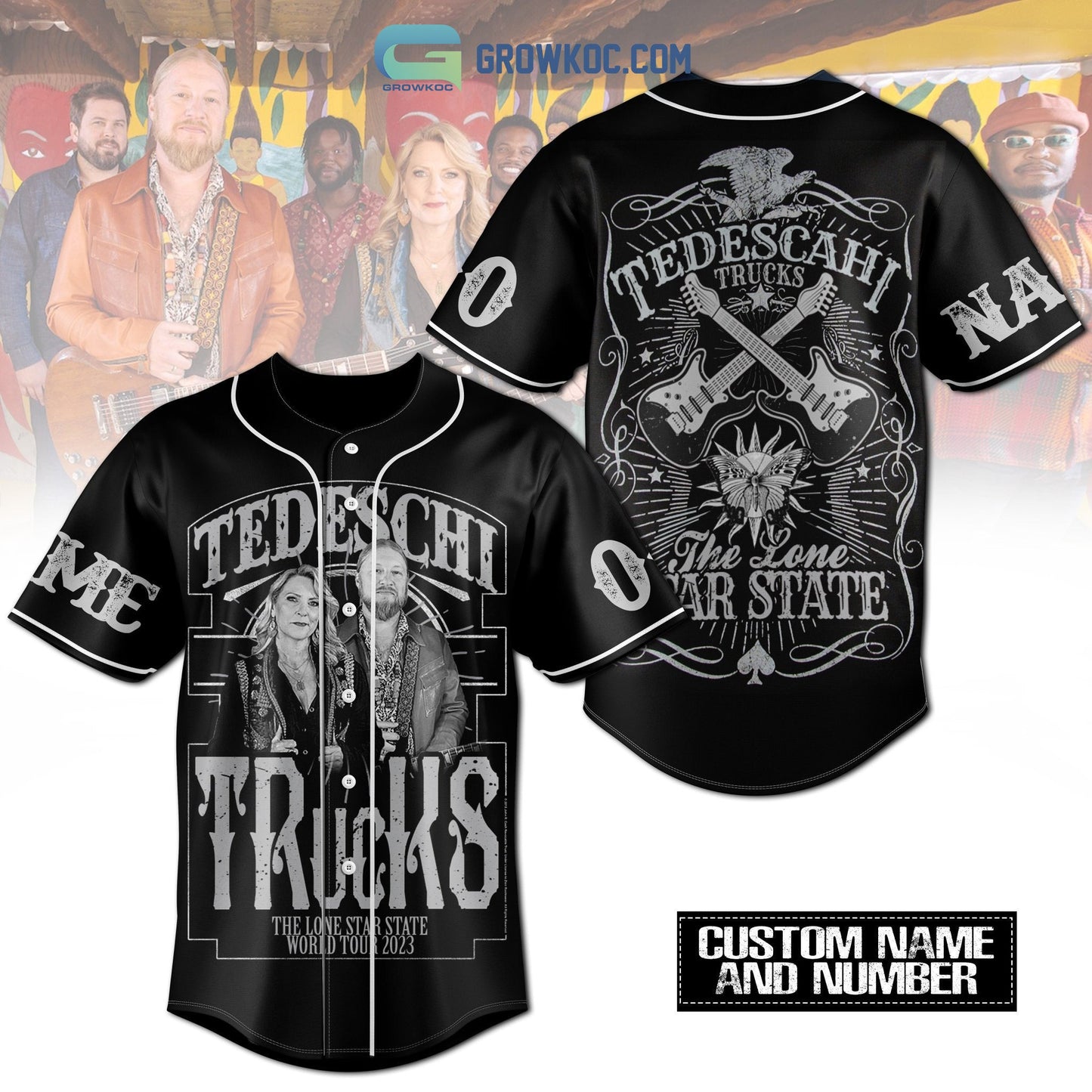 Tedeschi Trucks The The Lone Star State World Tour 2023 Personalized Baseball Jersey baseball jersey product view 1