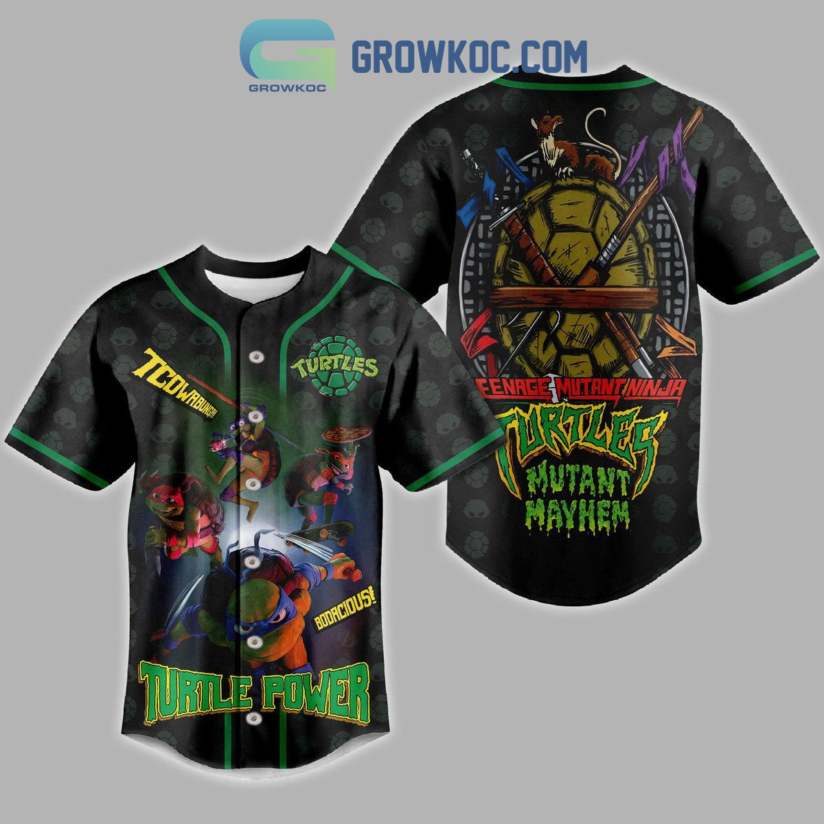 Teenage Mutan Ninja Turtles Power Baseball Jersey baseball jersey product view 1