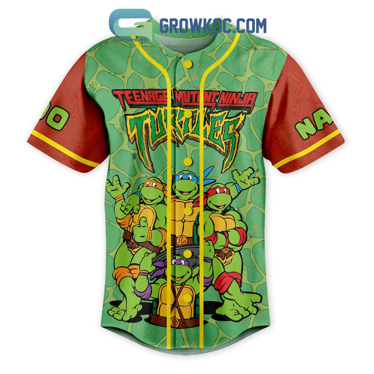 Teenage Mutan Ninja Turtles Strong Smart Brave Funny Personalized Baseball Jersey baseball jersey product view 1