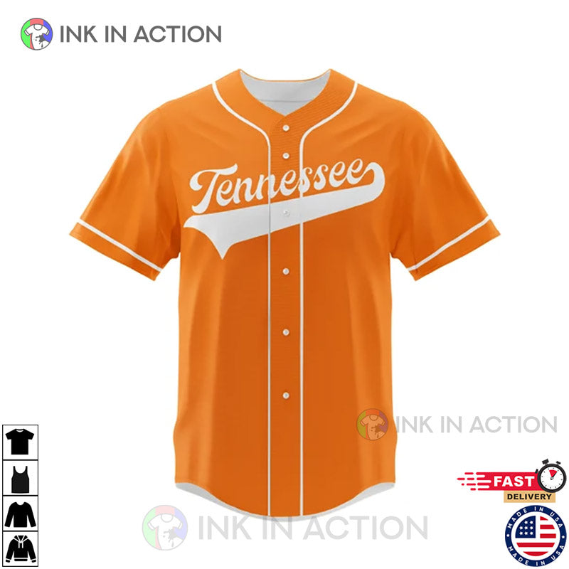 Tennessee Collegiate Baseball Jersey, Tennessee Baseball Jersey baseball jersey product view 3