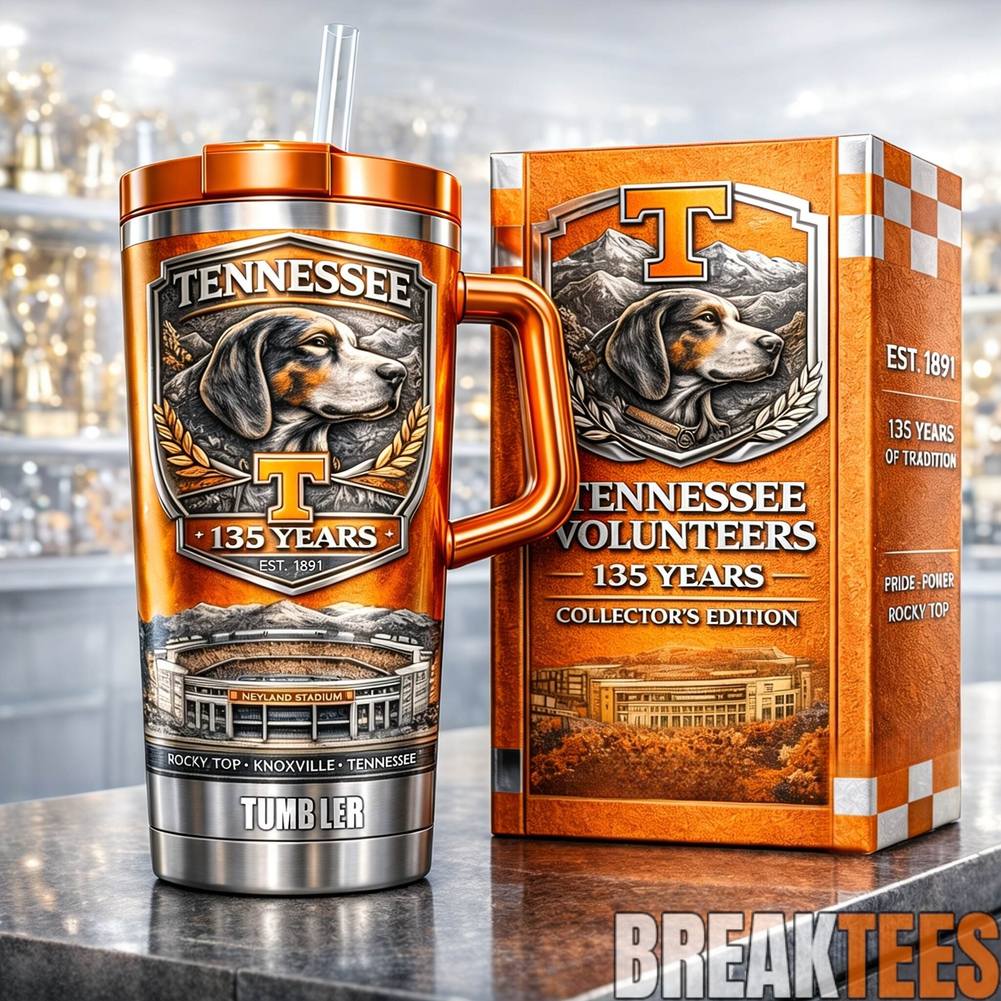 Tennessee Volunteers 135 Years Collectors Edition Tumbler Unisex T-shirt, Sweatshirt, Hoodie, Long Sleeve Tee - T-Shirt, Sweatshirt, Hoodie