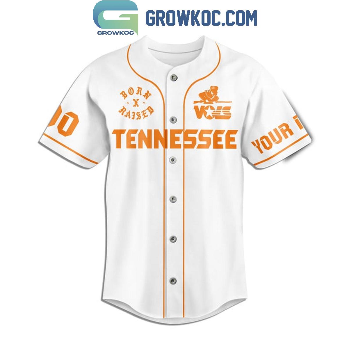 Tennessee Volunteers Go Big T Orange Personalized Baseball Jersey White baseball jersey product view 2