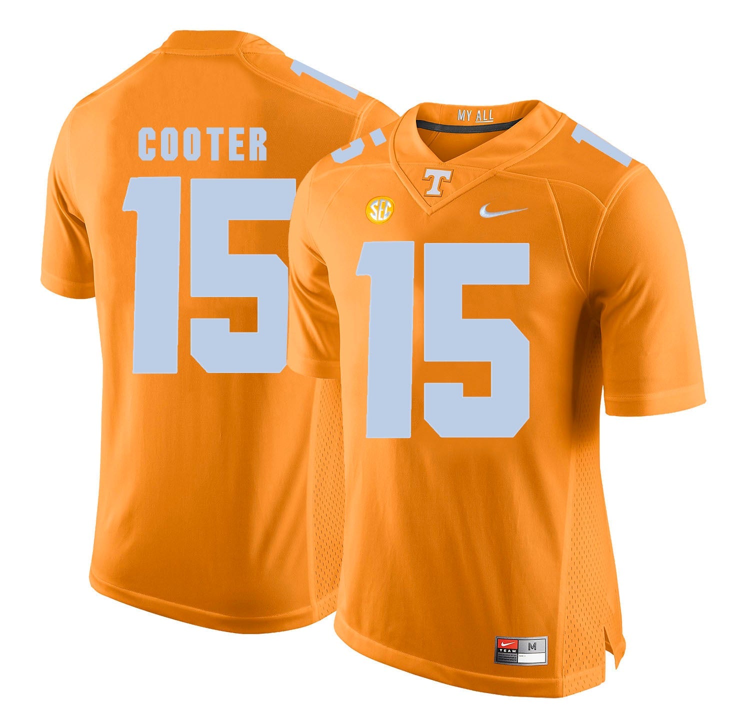 Tennessee COOTER 15 Orange College Football Jersey football jersey product view 1
