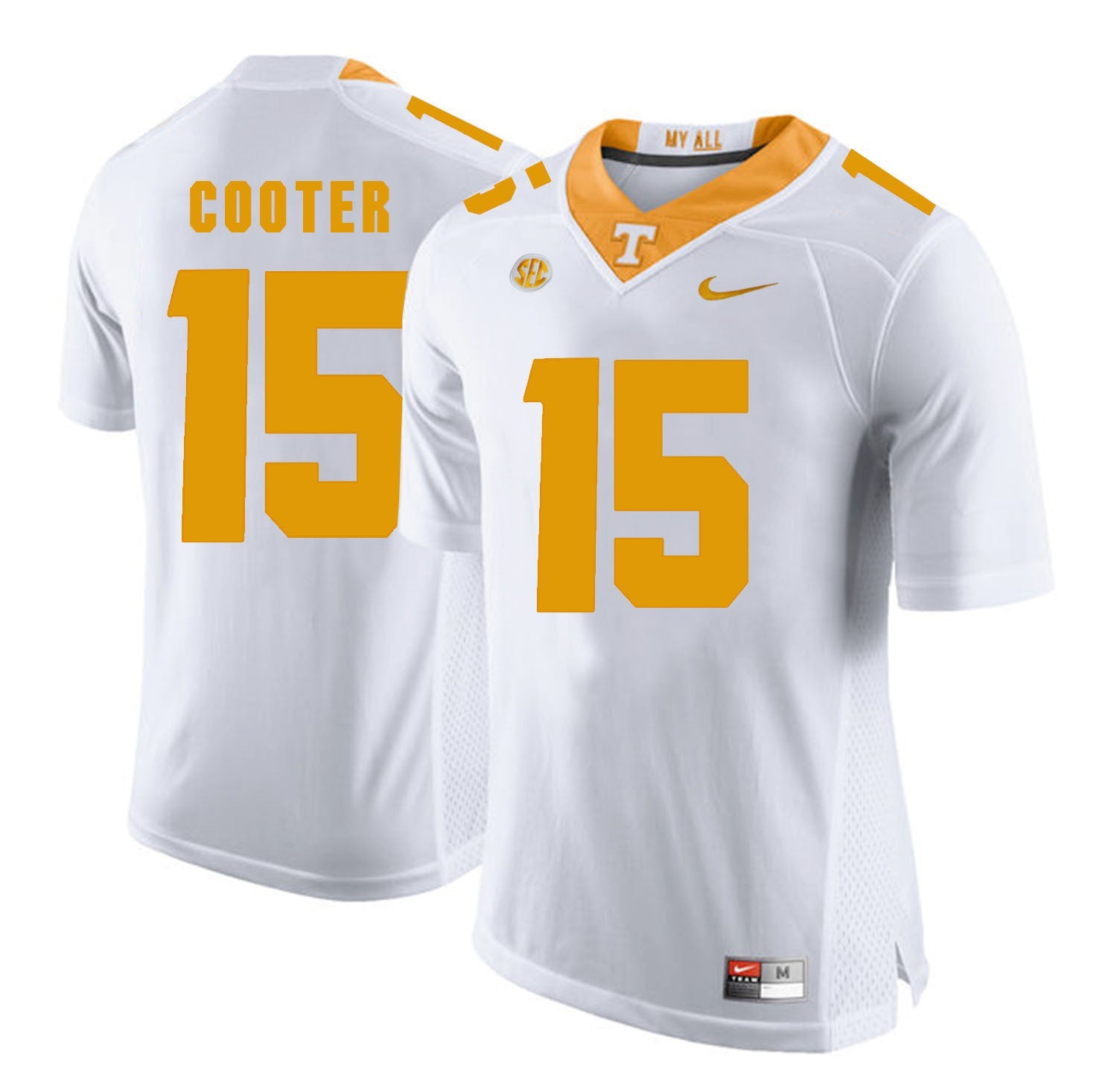 Tennessee COOTER 15 White College Football Jersey football jersey product view 1