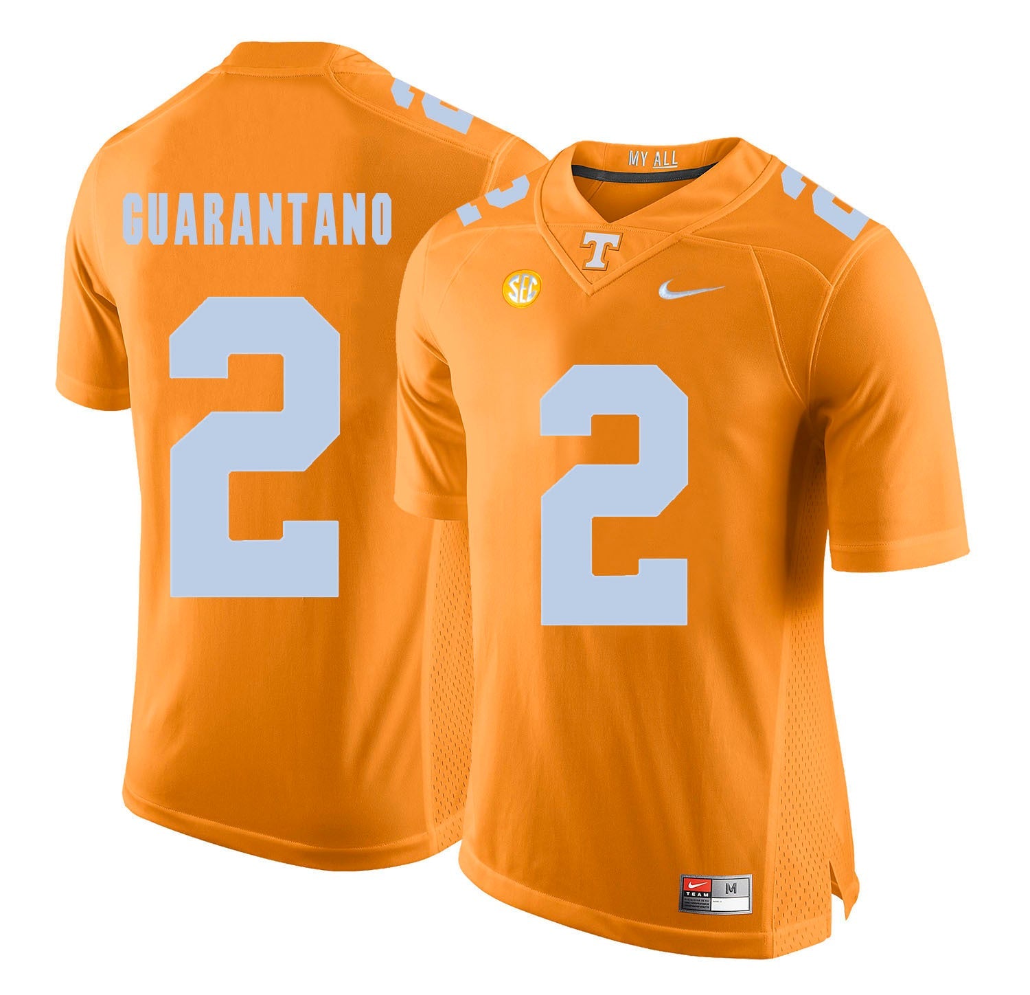 Tennessee GUARANTANO 2 Orange College Football Jersey football jersey product view 1