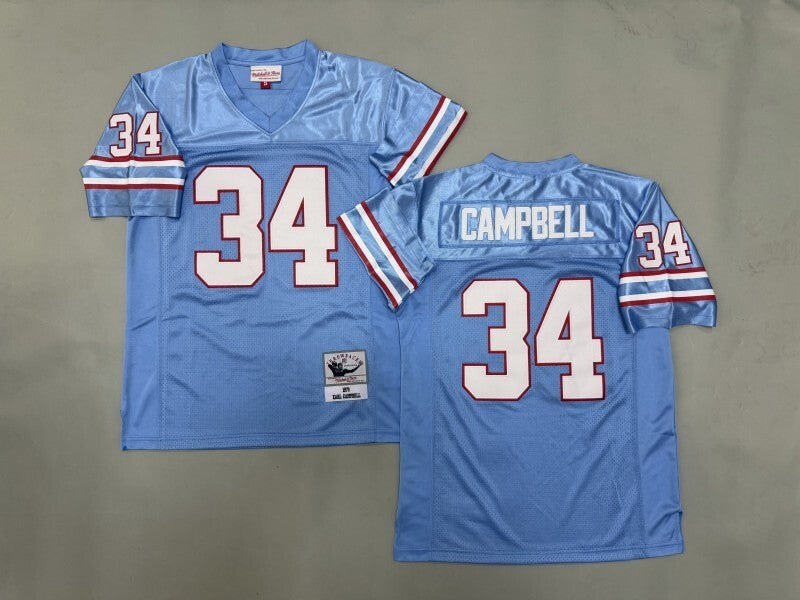 Tennessee Oilers #34 Earl Campbell Oilers Style 2 Hockey Jersey hockey jersey product view 1