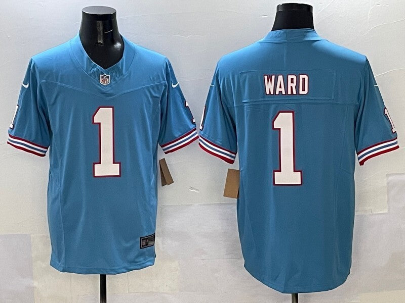 Tennessee Titans #1 Cameron Ward Titans V3 Style 1 Football Jersey football jersey product view 1