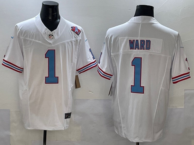Tennessee Titans #1 Cameron Ward Titans V3 Style 2 Football Jersey football jersey product view 1