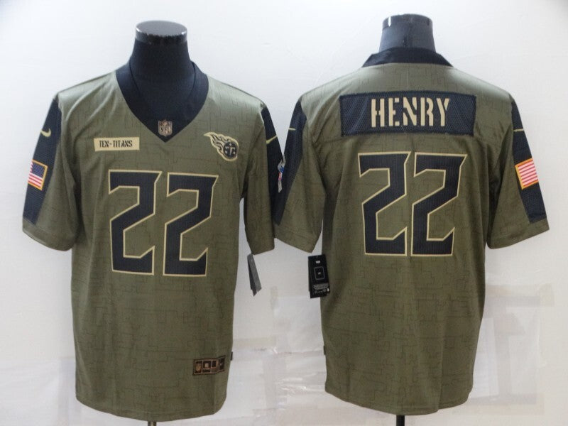 Tennessee Titans #22 Derrick Henry 2021 Salute to Service Football Jersey football jersey product view 1