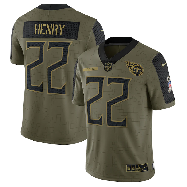 Tennessee Titans #22 Derrick Henry 21 New Salute Football Jersey football jersey product view 1