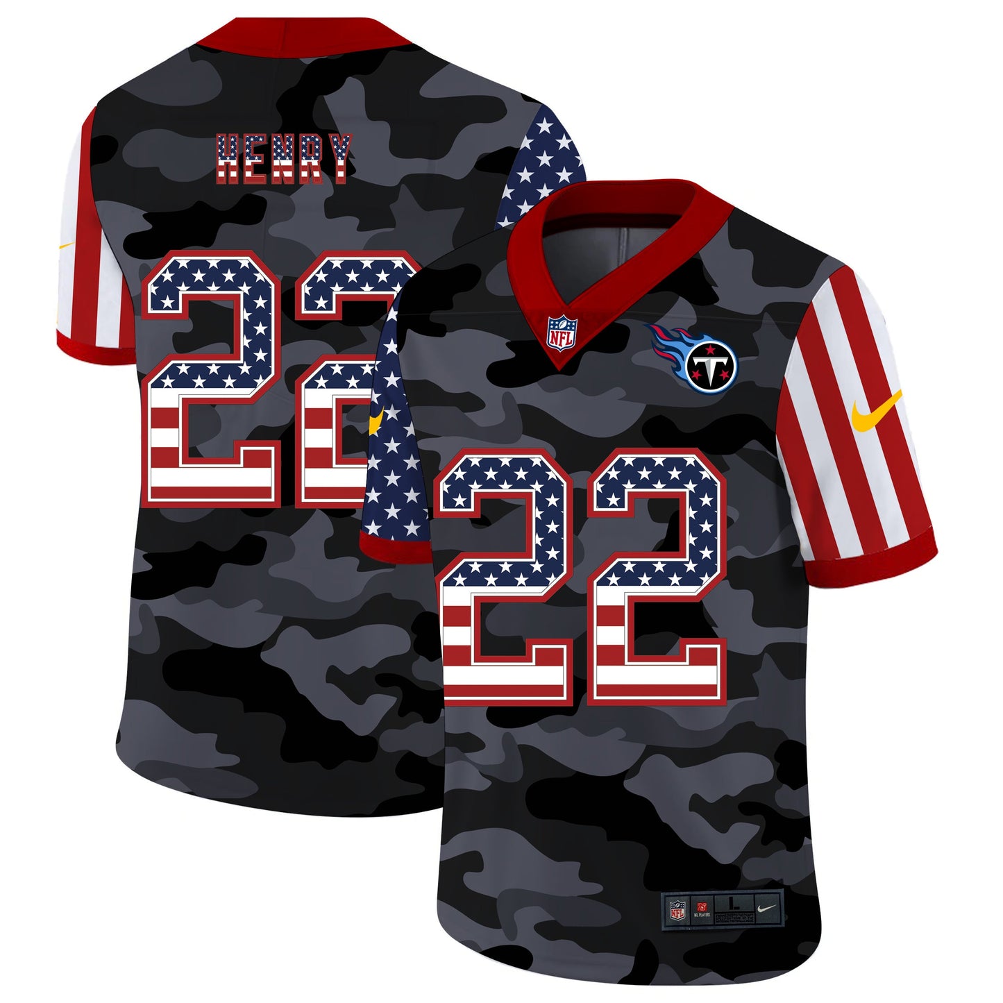 Tennessee Titans #22 Derrick Henry Style 2 Football Jersey football jersey product view 1
