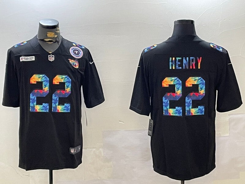 Tennessee Titans #22 Derrick Henry Titans Rainbow Style 1 Football Jersey football jersey product view 1