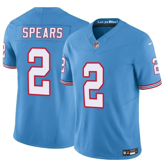 Tennessee Titans #2 Tyjae Spears Blue 2024 F.U.S.E. Throwback Vapor Limited Football Jersey football jersey product view 1