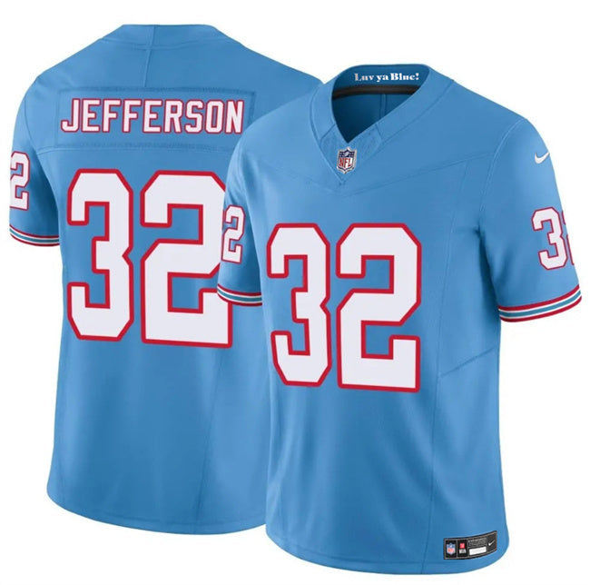 Tennessee Titans #32 Jermar Jefferson Blue 2025 F.U.S.E. Throwback Vapor Football Jersey football jersey product view 1