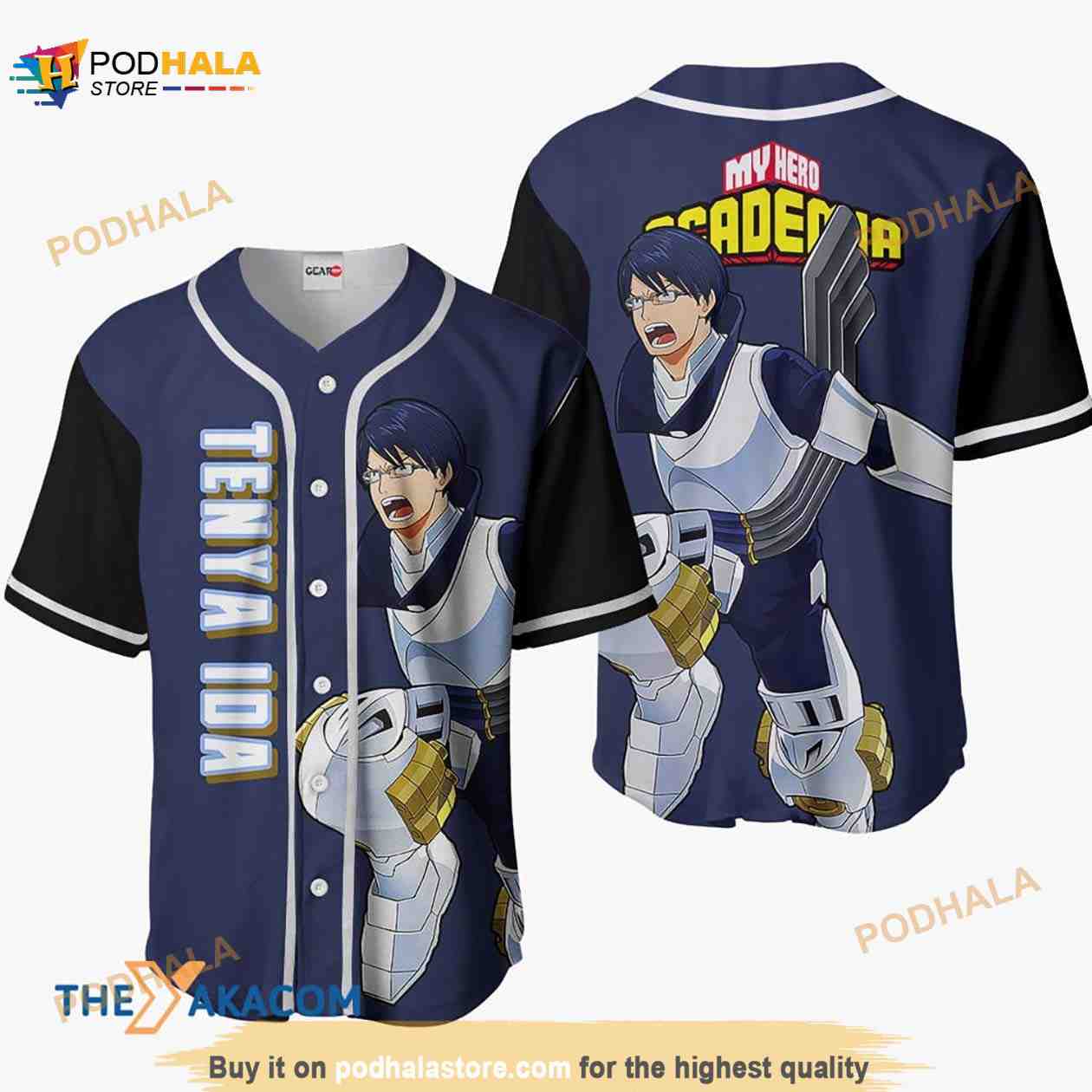 Tenya Ida My Hero Academia Anime 3D Baseball Jersey Shirt baseball jersey product view 1