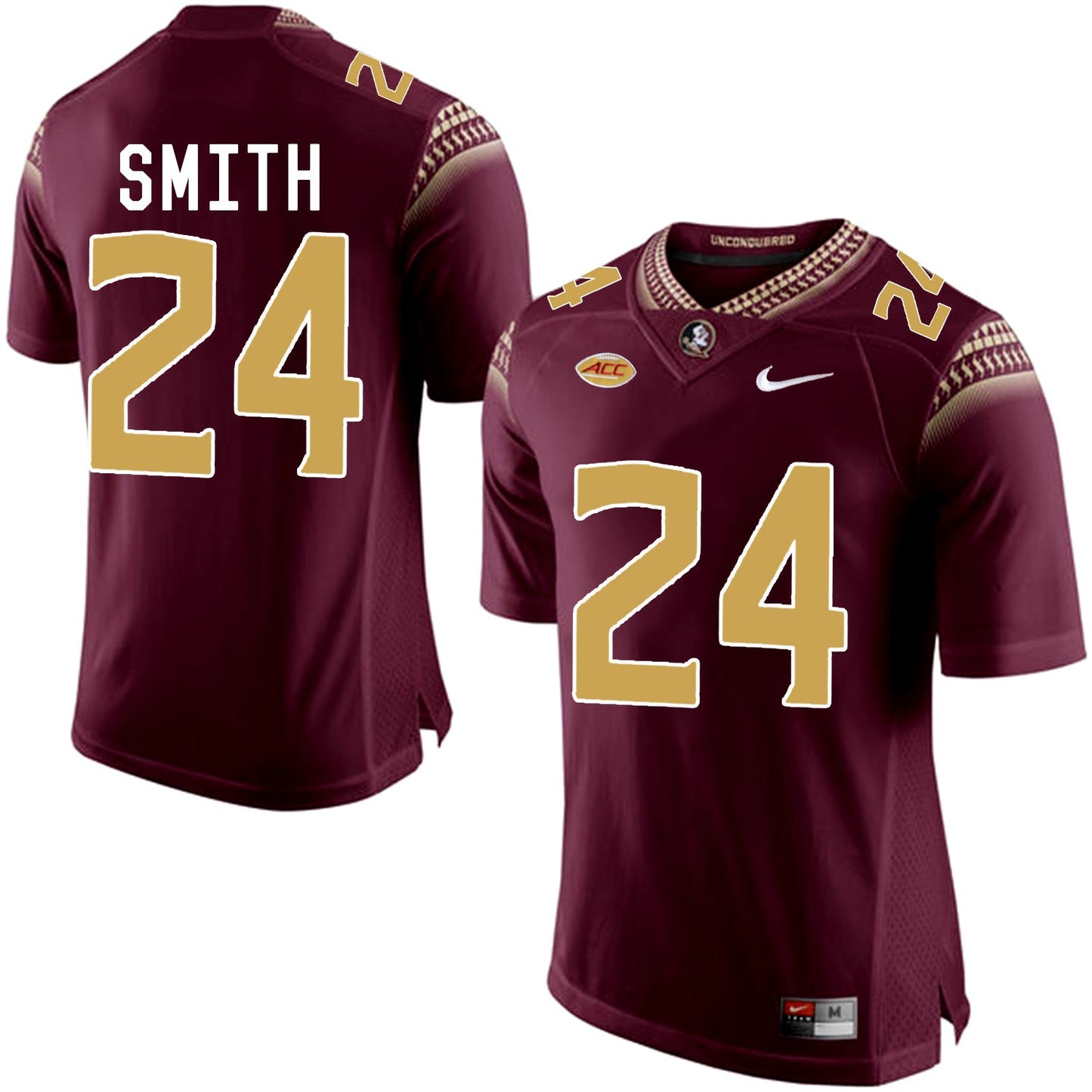 Terrance Smith 24 Burgundy College Football Jersey football jersey product view 1