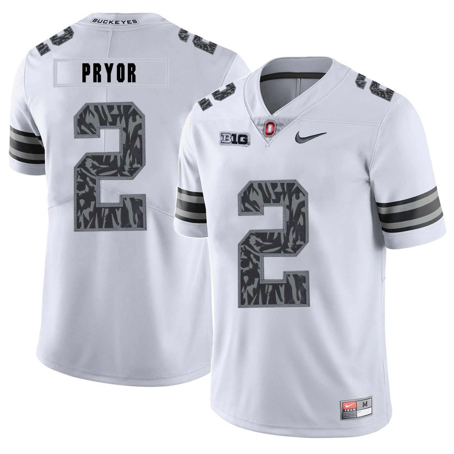 Terrelle Pryor 2 Pattern White College Football Jersey football jersey product view 1