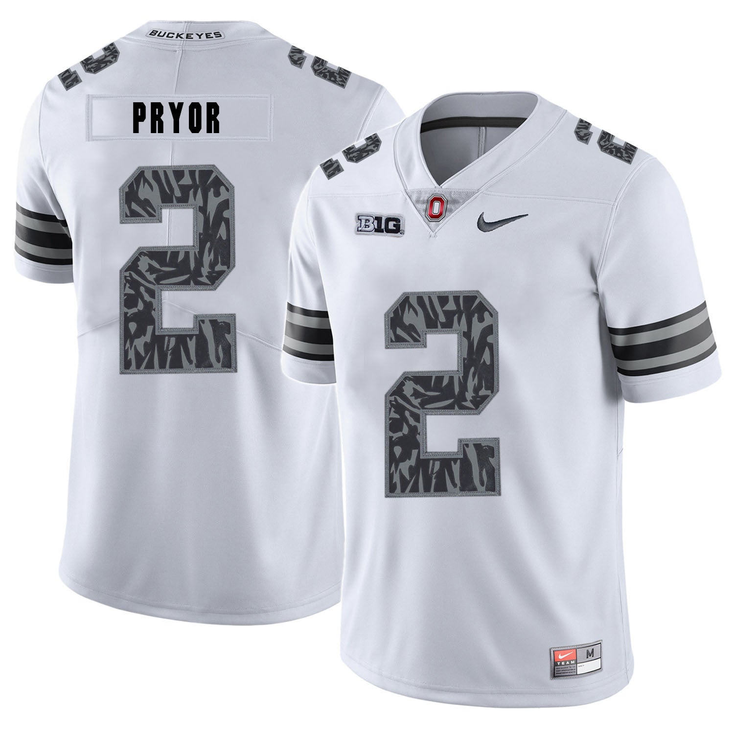 Terrelle Pryor 2 Pattern White College Football Jersey football jersey product view 1