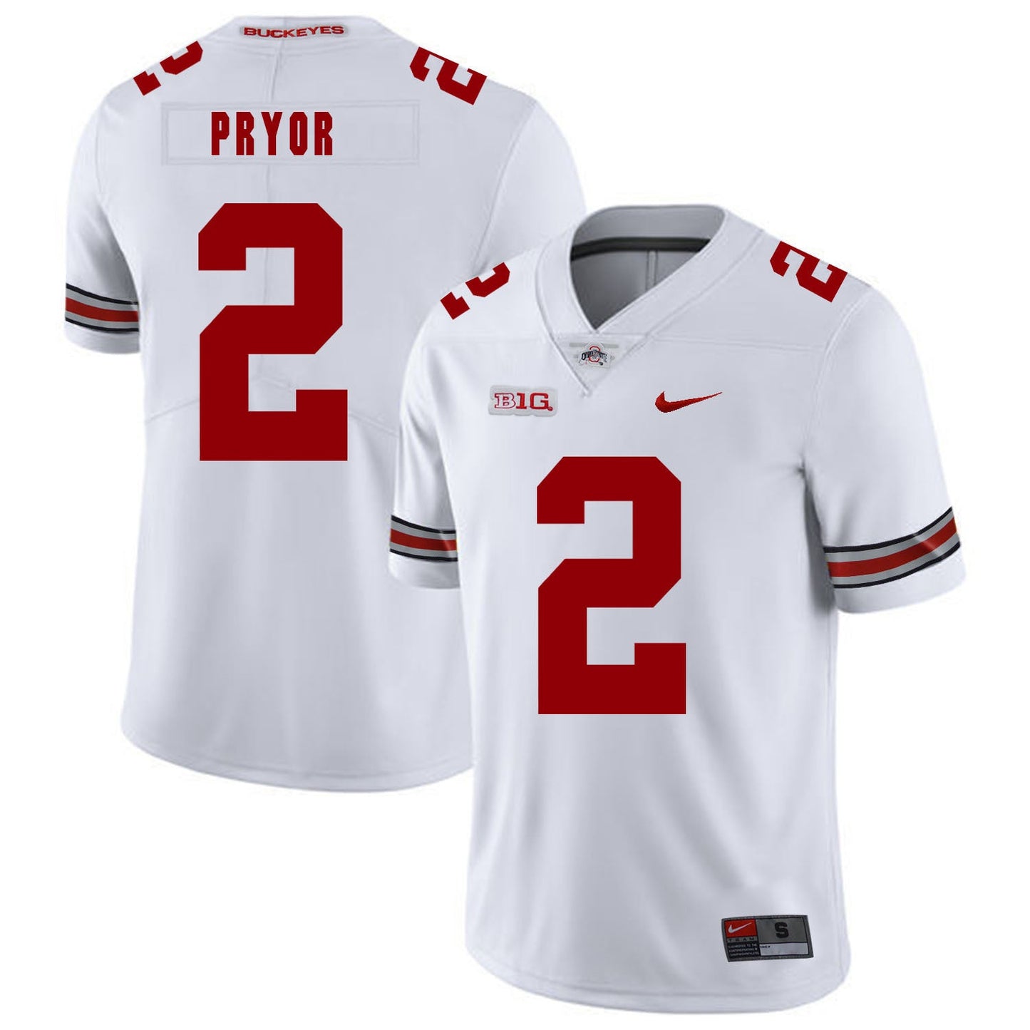 Terrelle Pryor 2 White College Football Jersey football jersey product view 1