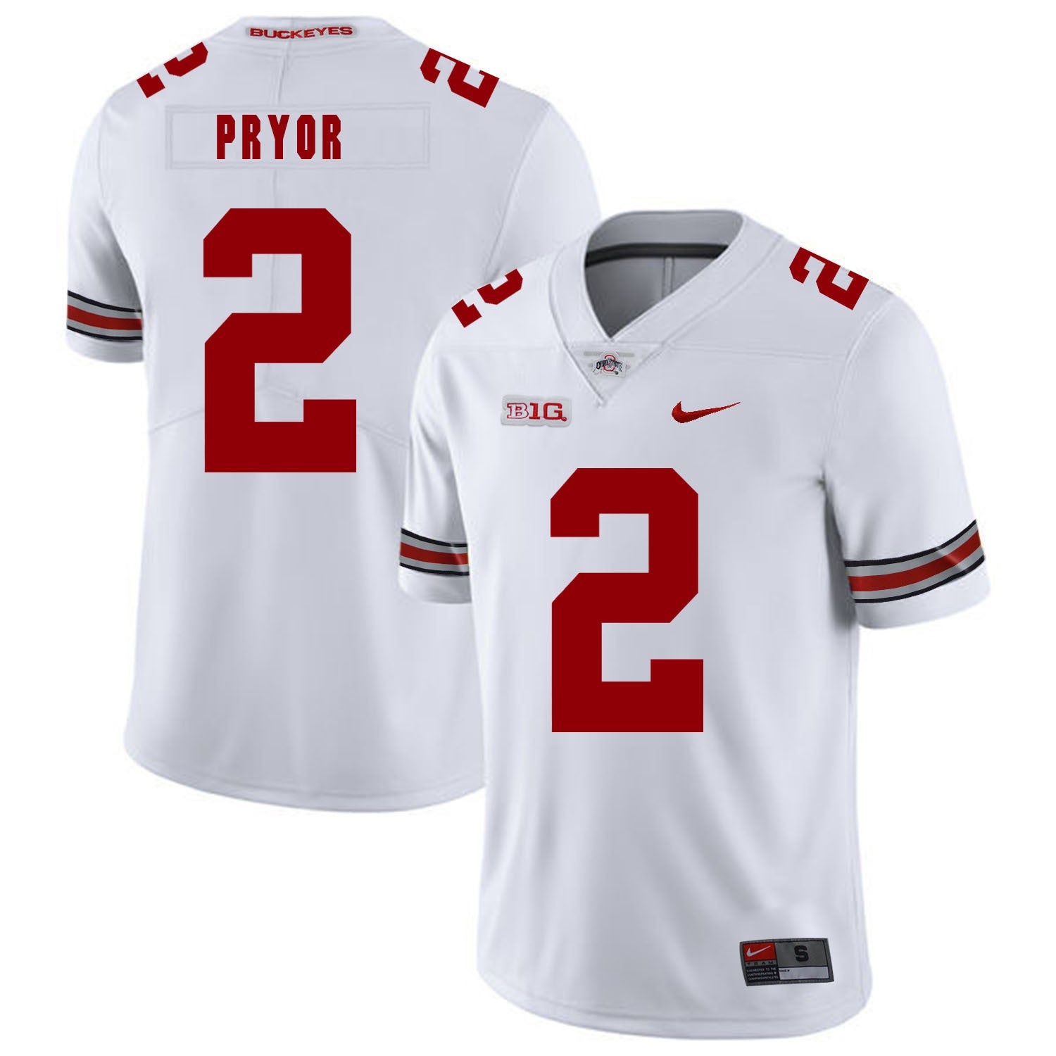 Terrelle Pryor 2 White College Football Jersey football jersey product view 1