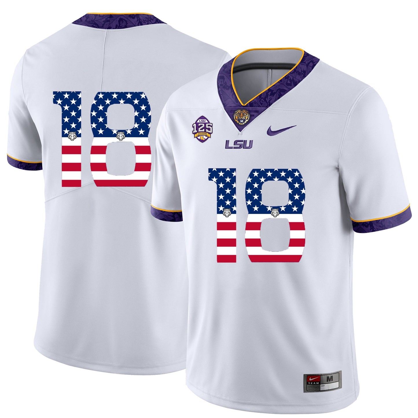 Terrence Magee 18 Pattern White .1jpg College Football Jersey football jersey product view 1