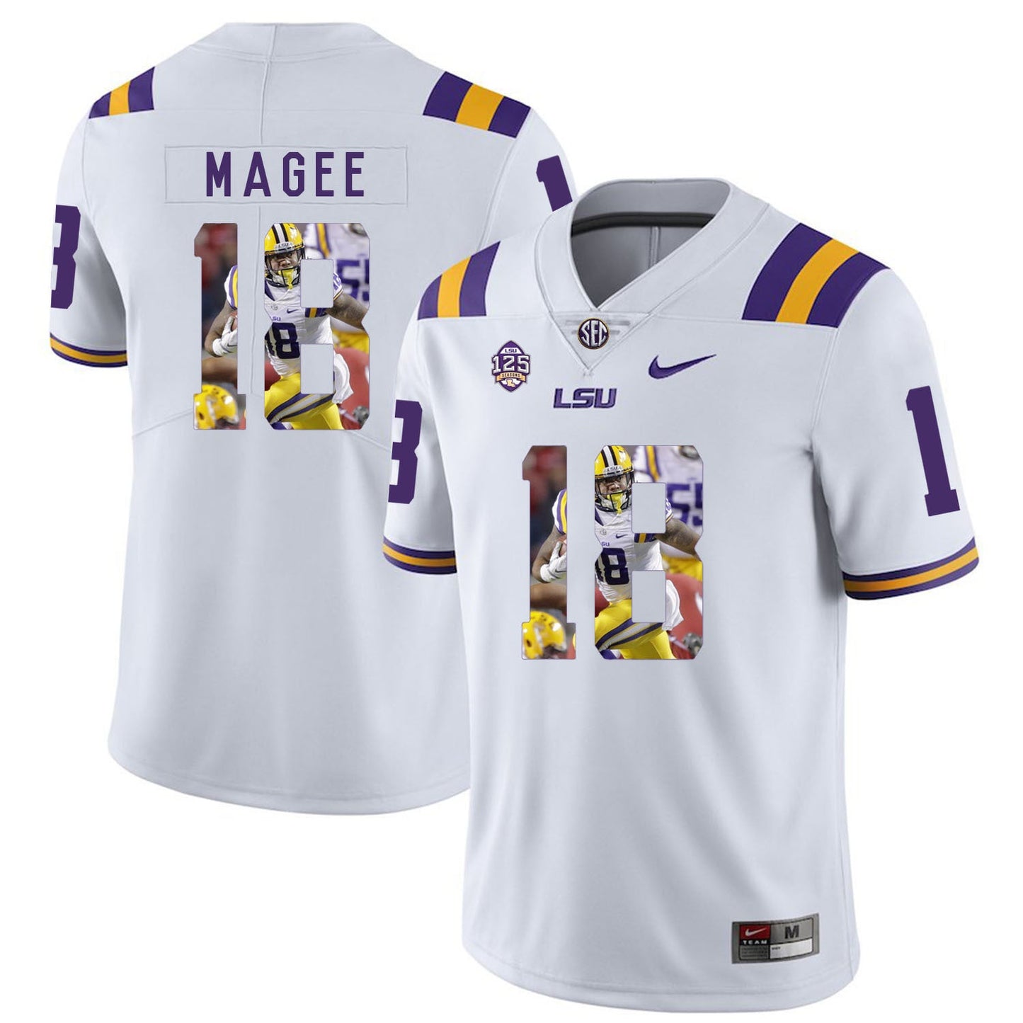 Terrence Magee 18 White .1jpg College Football Jersey football jersey product view 1