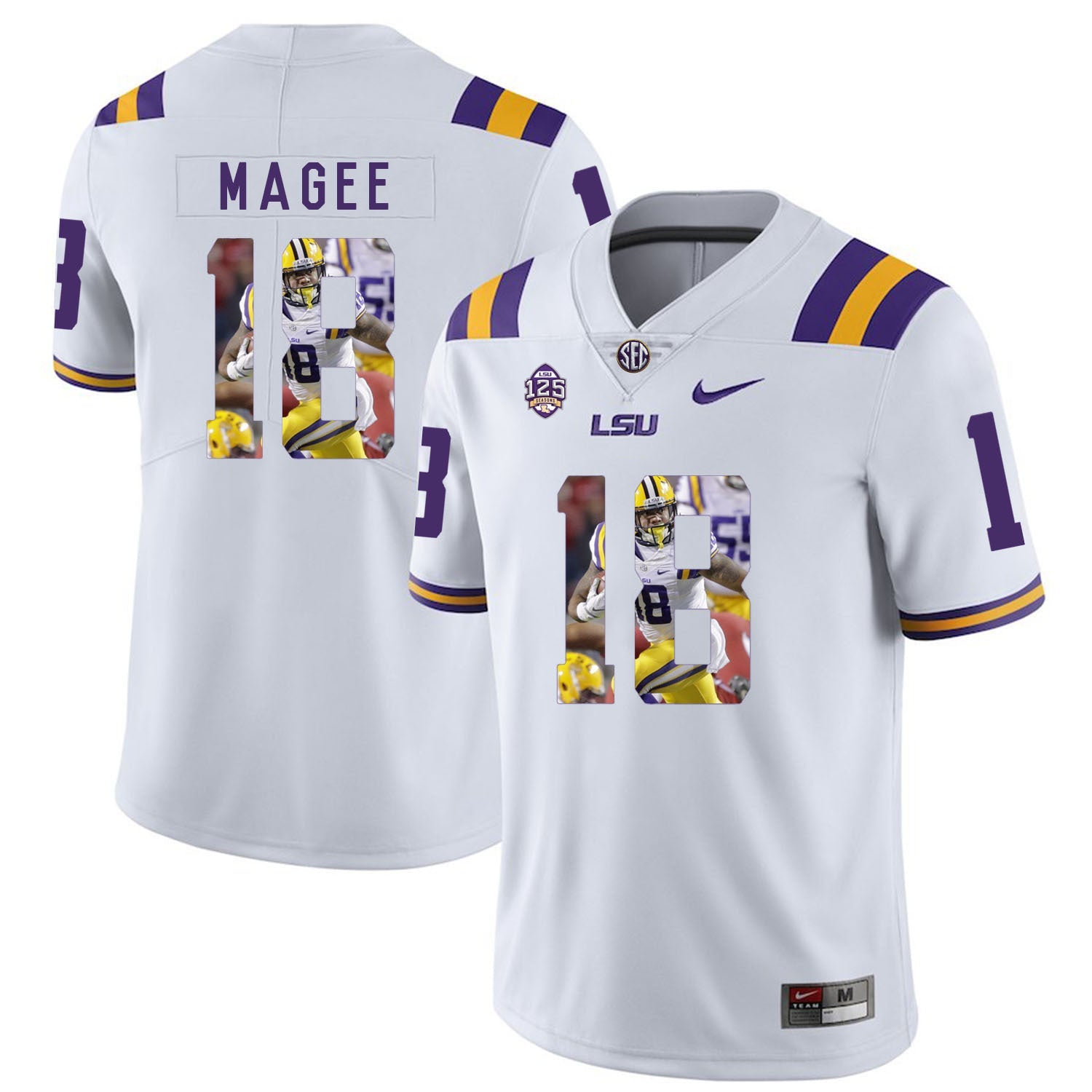 Terrence Magee 18 White .1jpg College Football Jersey football jersey product view 1