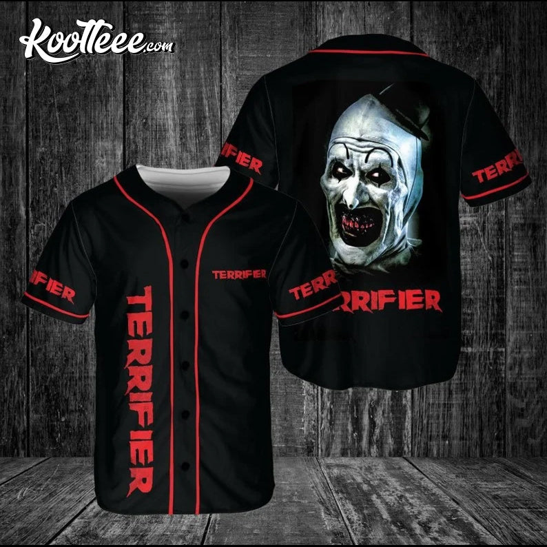 Terrifier Horror Movie Happy Halloween Baseball Jersey baseball jersey product view 1