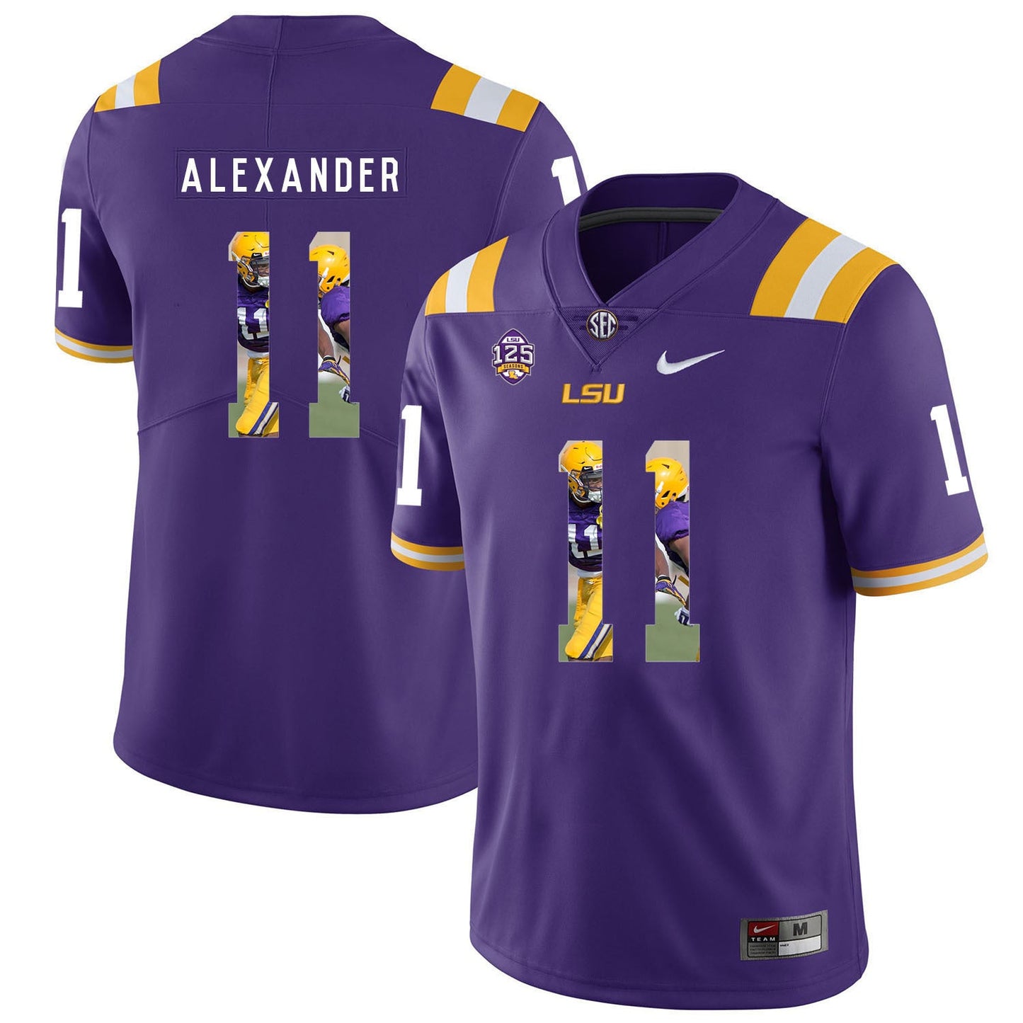 Terrnce Alexander 11 Purple 1 College Football Jersey football jersey product view 1