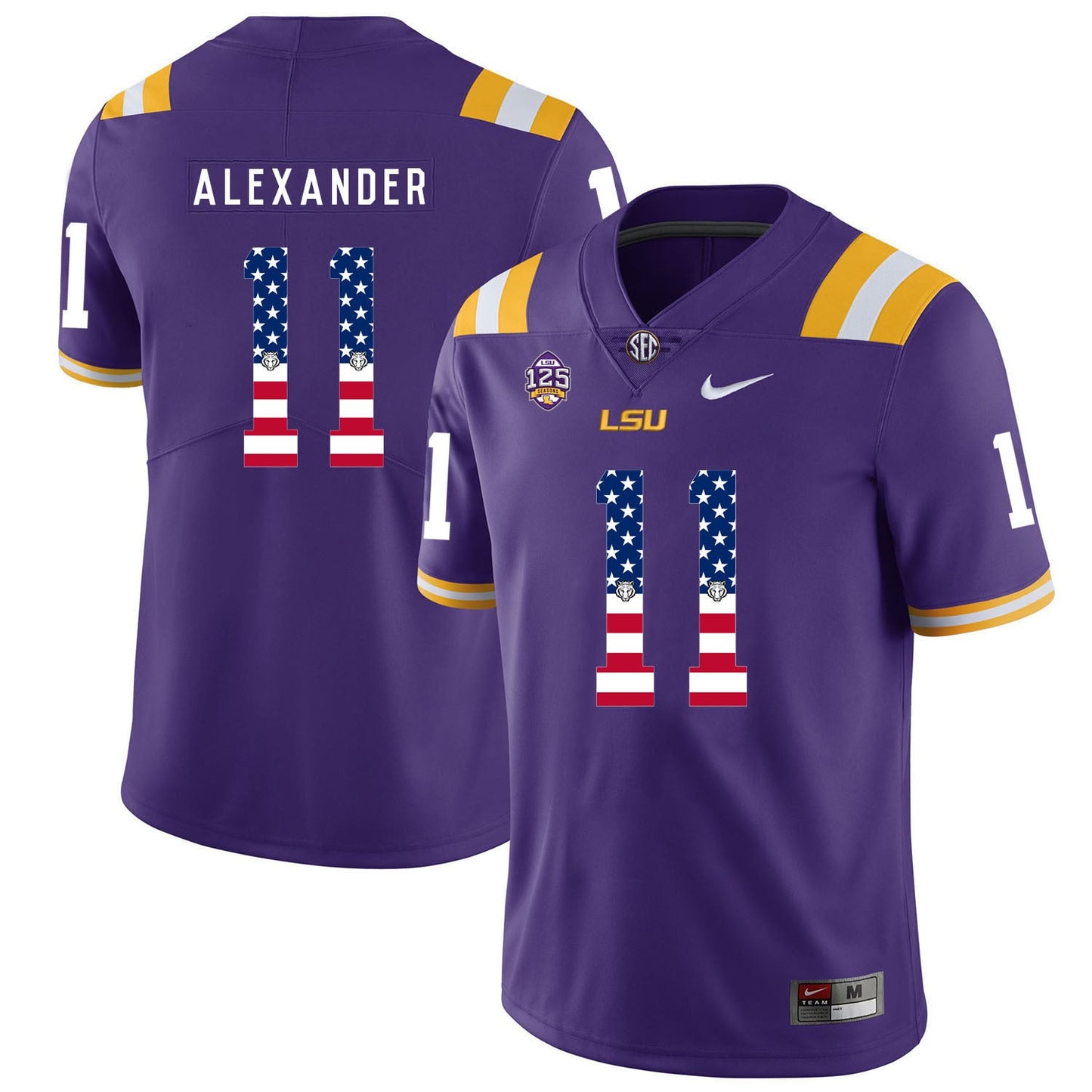 Terrnce Alexander 11 Purple College Football Jersey football jersey product view 1