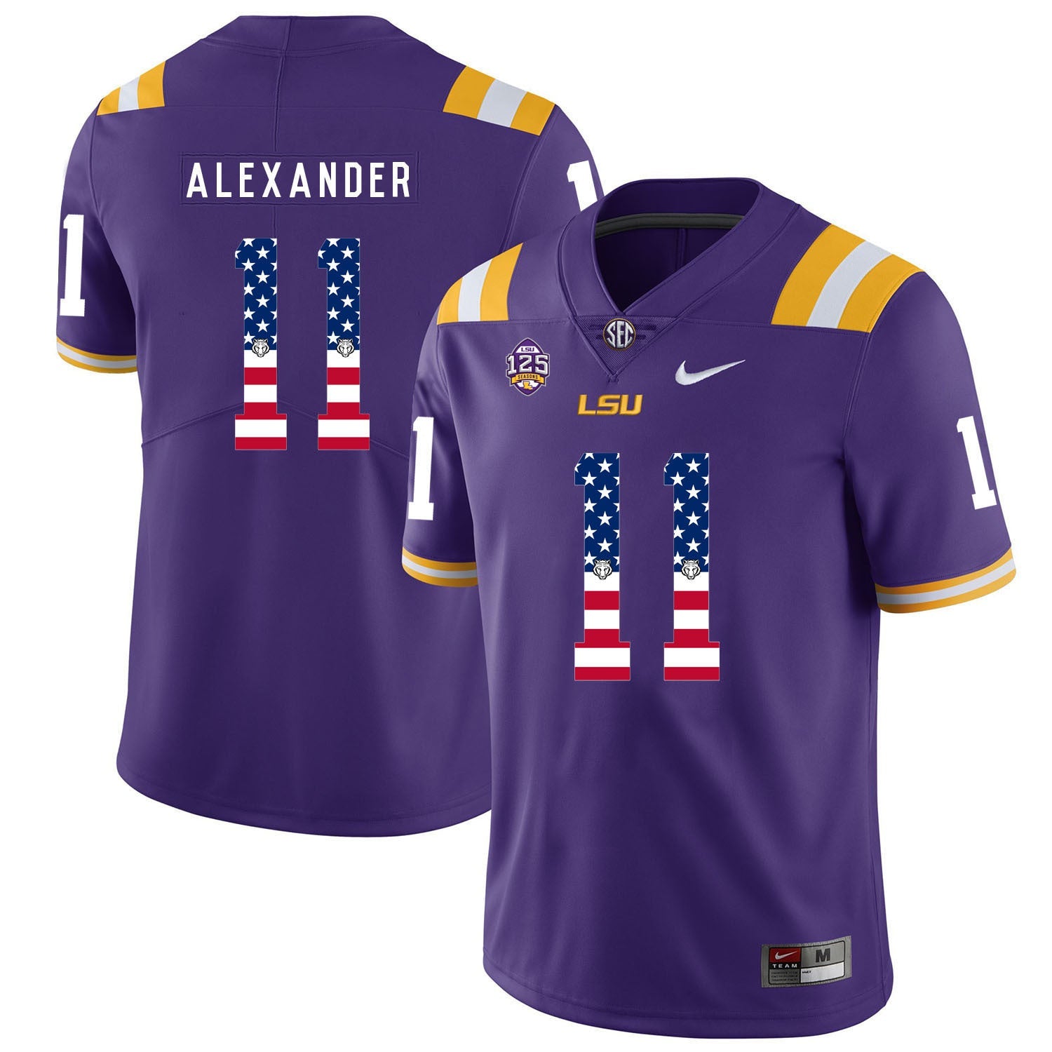 Terrnce Alexander 11 Purple College Football Jersey football jersey product view 1
