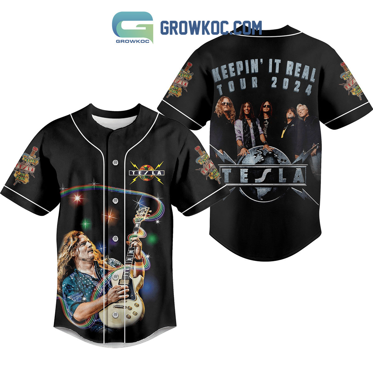 Tesla Band Keeping It Real 2024 Baseball Jersey baseball jersey product view 1