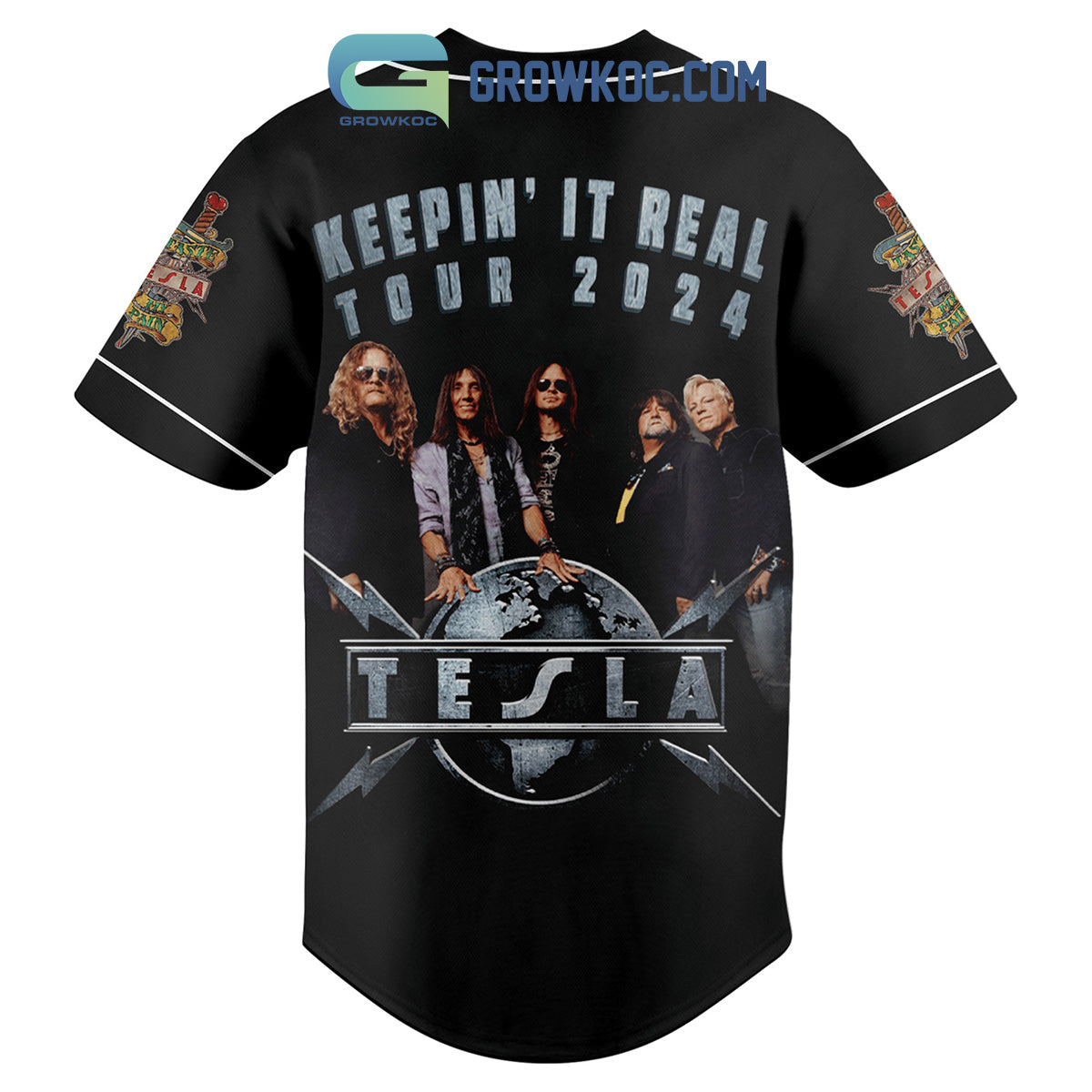 Tesla Band Keeping It Real 2024 Baseball Jersey baseball jersey product view 2