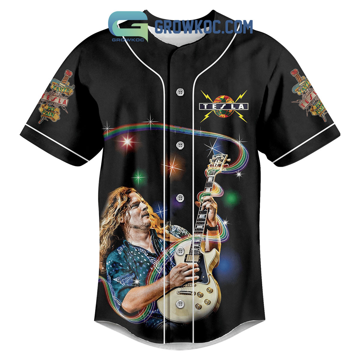 Tesla Band Keeping It Real 2024 Baseball Jersey baseball jersey product view 3