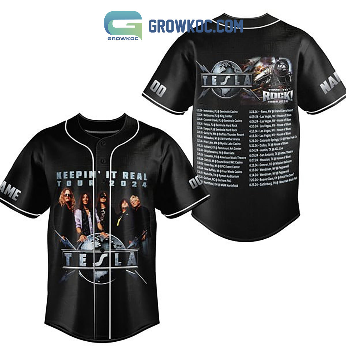 Tesla Keepin’ It Real Tour 2024 Personalized Baseball Jersey baseball jersey product view 1