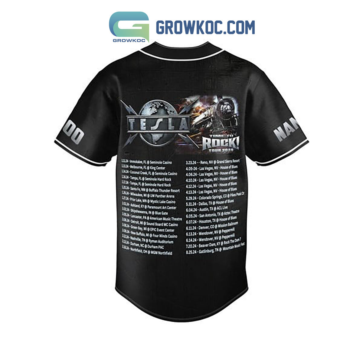 Tesla Keepin’ It Real Tour 2024 Personalized Baseball Jersey baseball jersey product view 2
