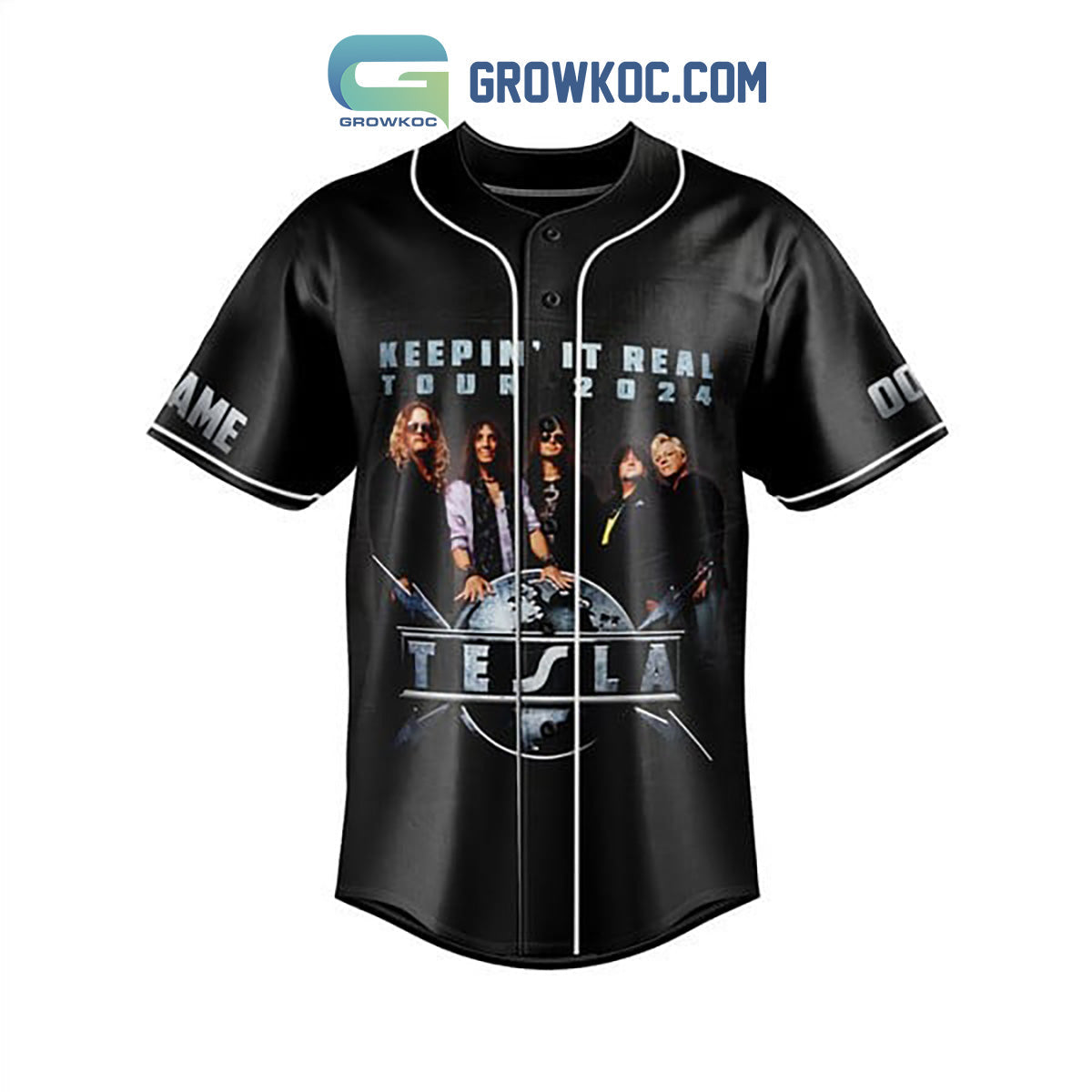 Tesla Keepin’ It Real Tour 2024 Personalized Baseball Jersey baseball jersey product view 3