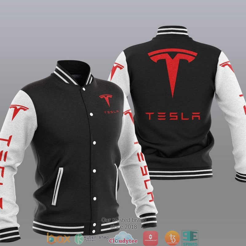Tesla Car Brand Baseball Jacket baseball jersey product view 1