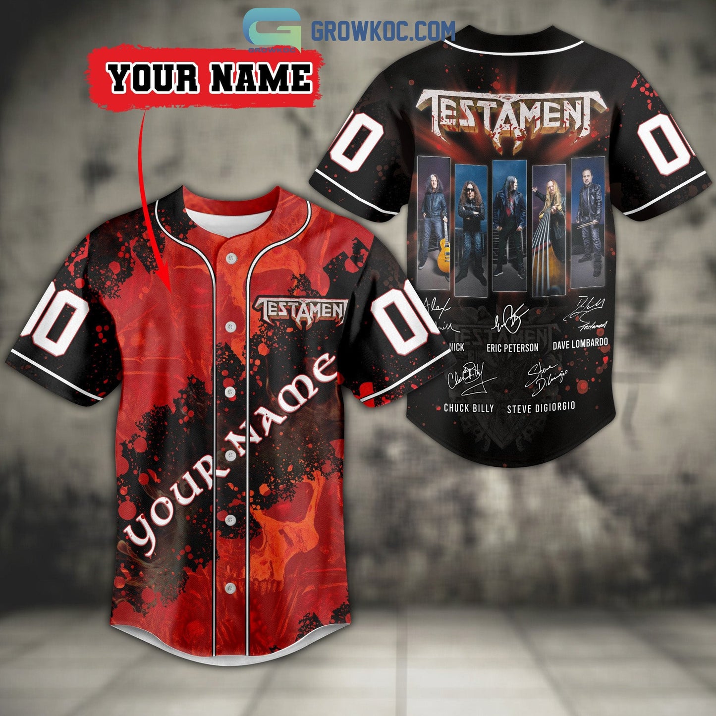Testament Band Tour Personalized Baseball Jersey baseball jersey product view 1