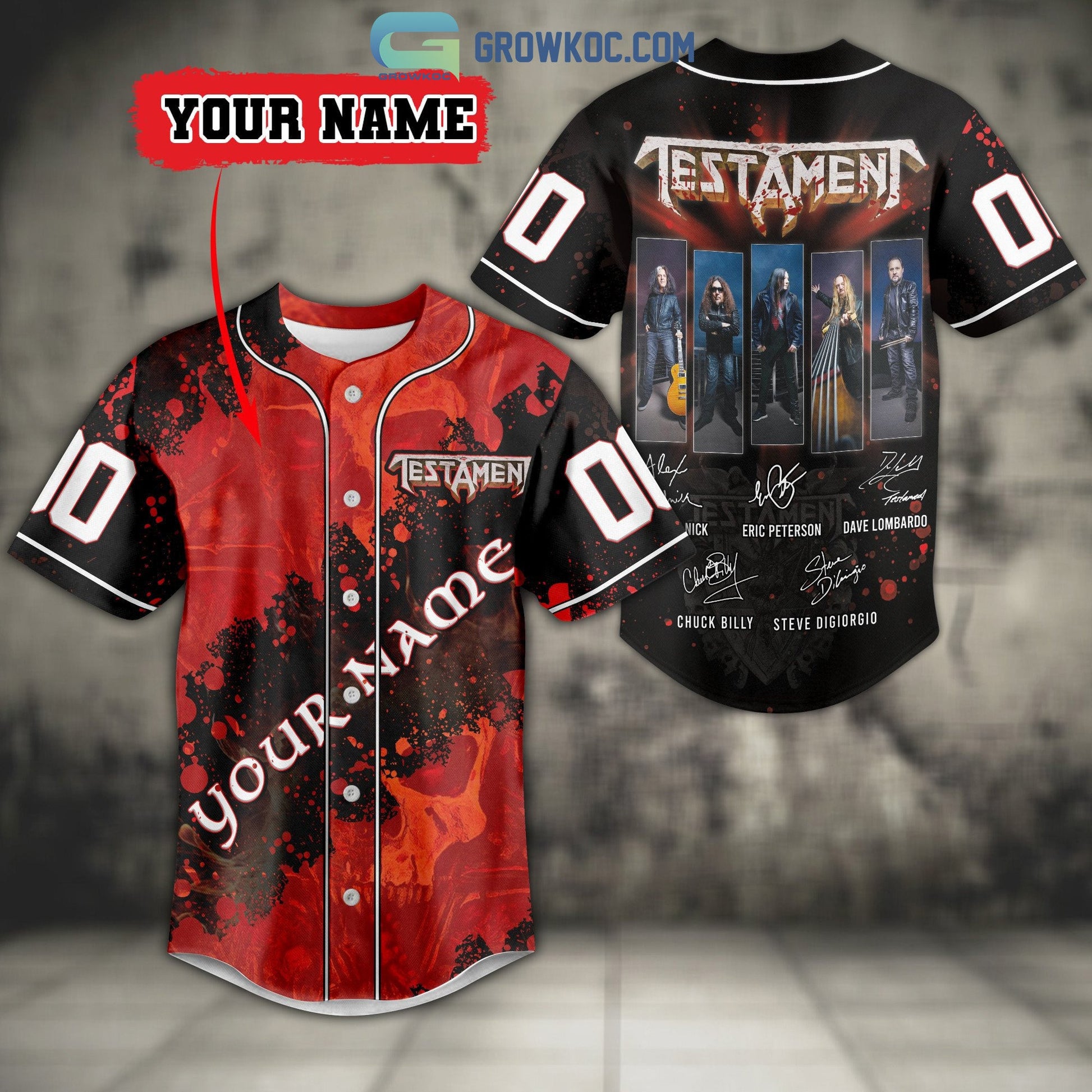 Testament Band Tour Personalized Baseball Jersey baseball jersey product view 1