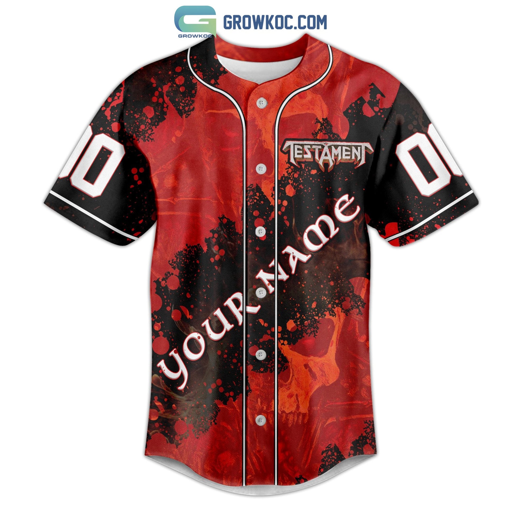 Testament Band Tour Personalized Baseball Jersey baseball jersey product view 2