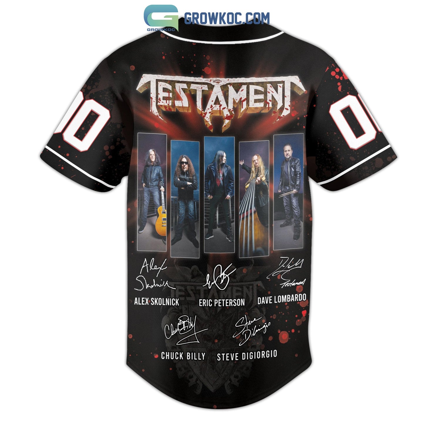 Testament Band Tour Personalized Baseball Jersey baseball jersey product view 3