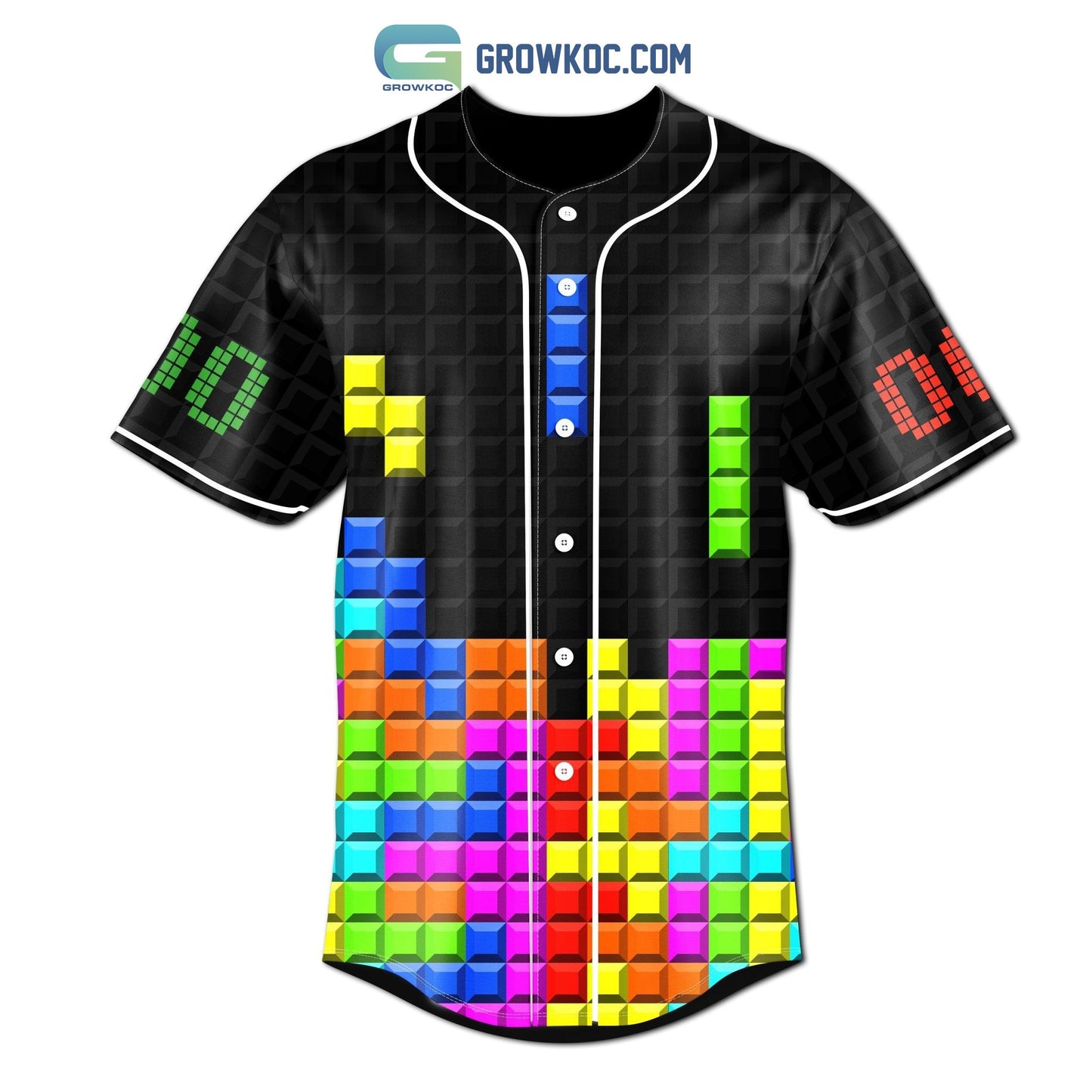 Tetris Game Personalized Baseball Jersey baseball jersey product view 2
