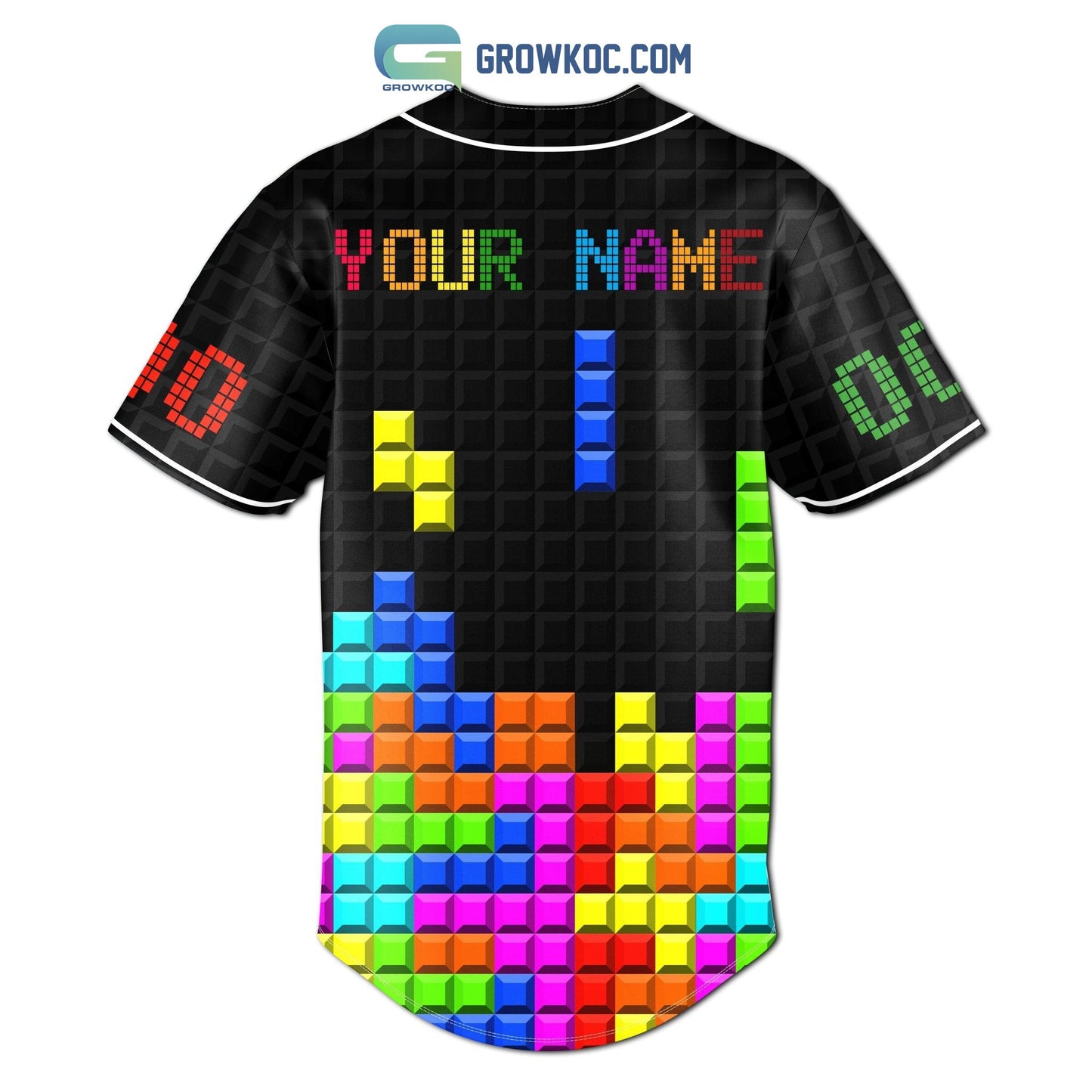 Tetris Game Personalized Baseball Jersey baseball jersey product view 3
