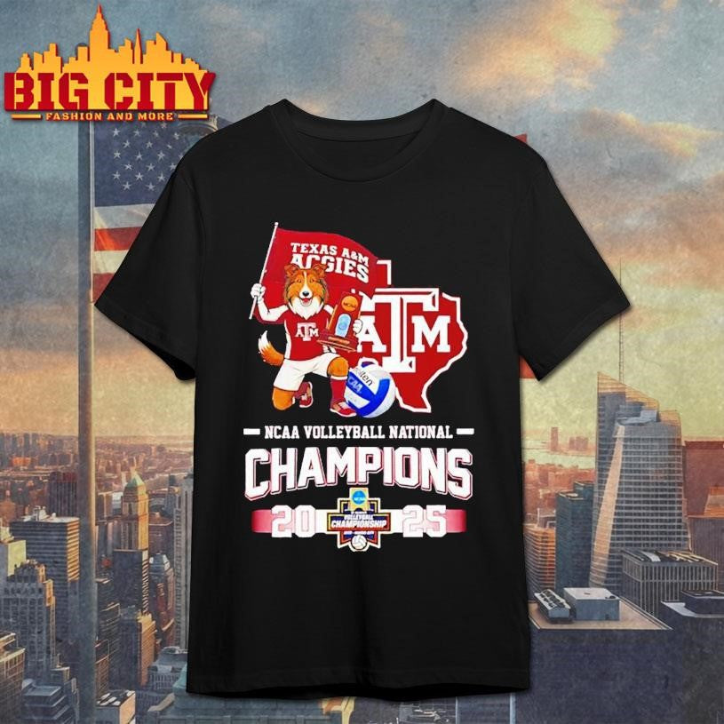 Texas A&amp;M Aggies 2025 Volleyball National Champions Mascot Flag shirt Unisex T-shirt, Sweatshirt, Hoodie, Long Sleeve Tee - T-Shirt, Sweatshirt, Hoodie