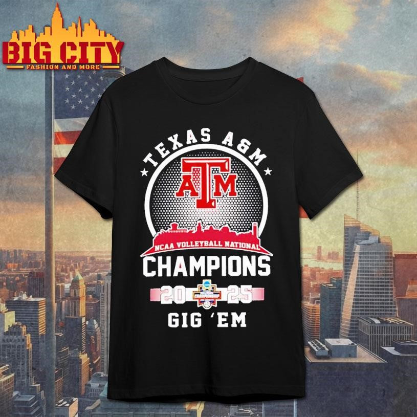 Texas A&amp;M Aggies 2025 Volleyball National Champions city skyline Vintage shirt Unisex T-shirt, Sweatshirt, Hoodie, Long Sleeve Tee - T-Shirt, Sweatshirt, Hoodie