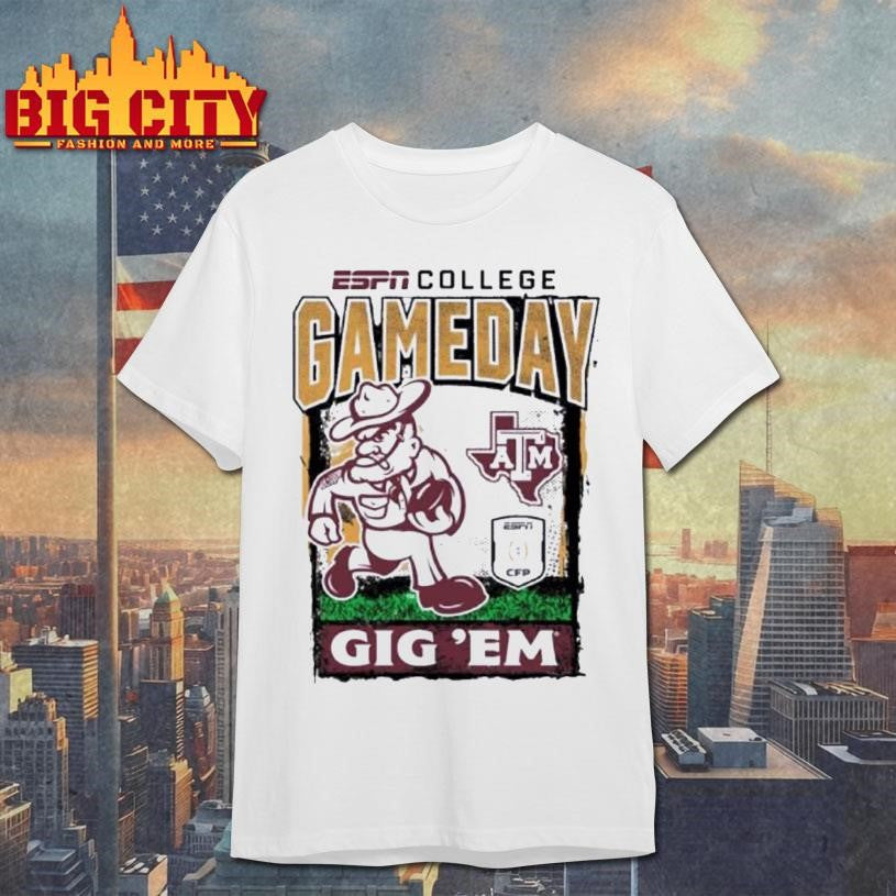 Texas Am Cfp Gameday 1st Round Mascot Gig Em Shirt Unisex T-shirt, Sweatshirt, Hoodie, Long Sleeve Tee - T-Shirt, Sweatshirt, Hoodie