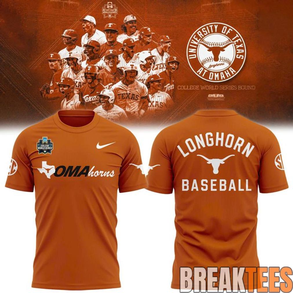 Texas Longhorns 2026 NCAA Baseball Mens College World Series Omaha 3D T-Shirt Unisex T-shirt, Sweatshirt, Hoodie, Long Sleeve Tee - T-Shirt, Sweatshirt, Hoodie