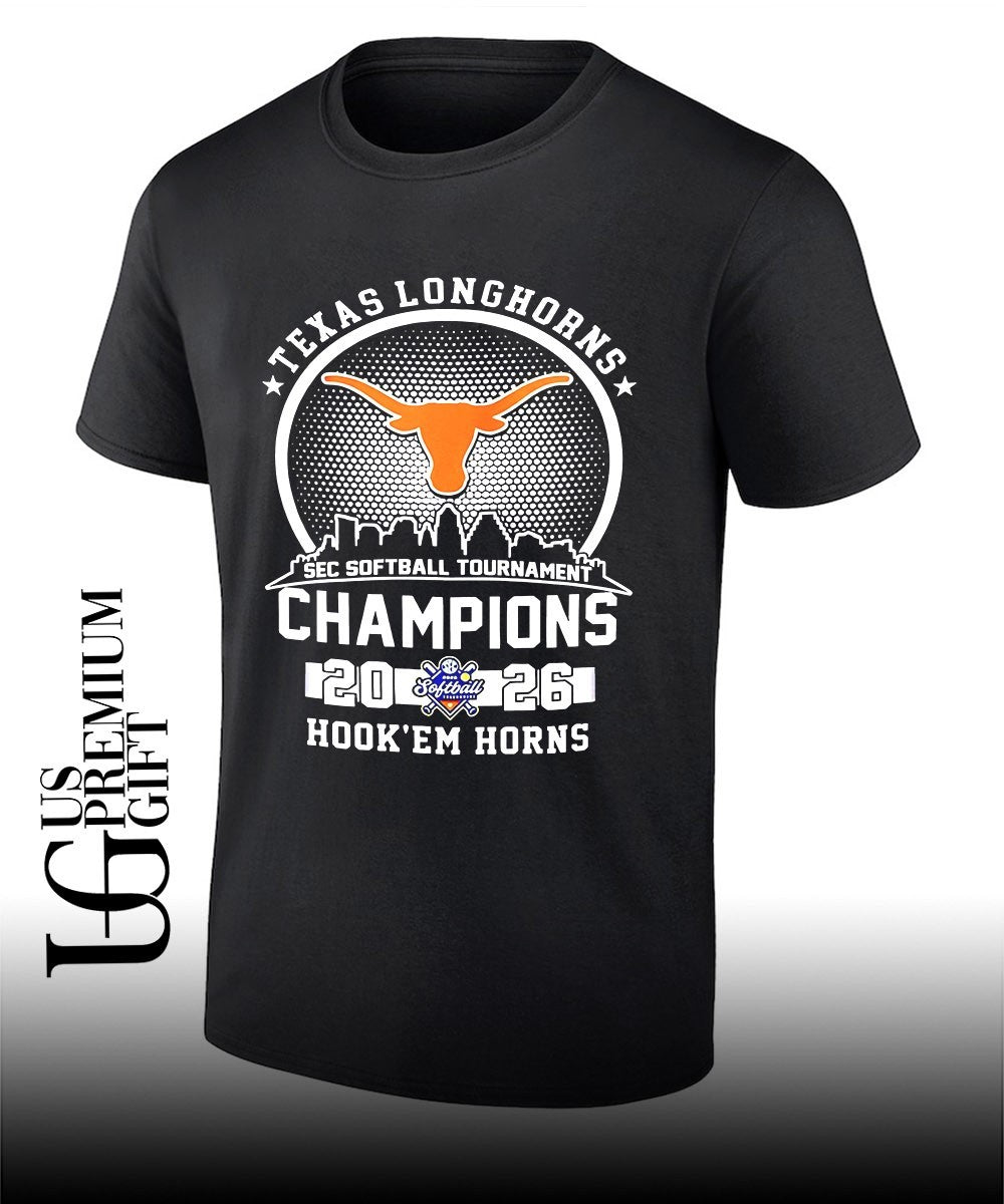 Texas Longhorns 2026 SEC Softball Tournament Champions City Skyline logo shirt Unisex T-shirt, Sweatshirt, Hoodie, Long Sleeve Tee - T-Shirt, Sweatshirt, Hoodie
